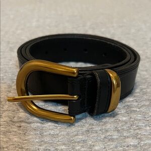 Wilfred Black Belt with Gold Buckle
